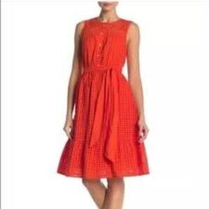 J. Crew Women's Sleeveless  Eyelet Summer Dress Orange Size 4